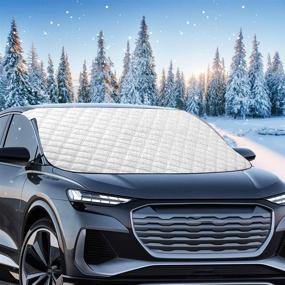 img 4 attached to Mumu Sugar Windshield Snow Cover: Ultimate Protection for Cars, Trucks, Vans, and 🚗 SUVs - 5 Layers, Extra Large Size, Magnetic, Shields from Snow, Ice, Sun, and Frost