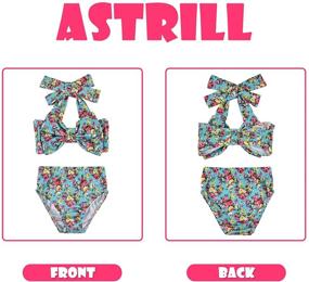 img 1 attached to 2Pcs Toddler Girls Halter Bowknot Tube Top+Floral Short Bottoms Swimwear Set