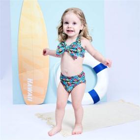 img 3 attached to 2Pcs Toddler Girls Halter Bowknot Tube Top+Floral Short Bottoms Swimwear Set