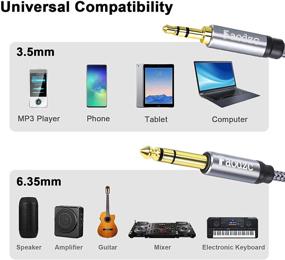 img 1 attached to 🎧 20ft 3.5mm to 6.35mm TRS Stereo Audio Cable with Adapter - Ideal for iPhone & Amplifiers - 6m Length