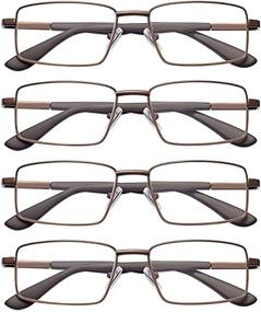 img 4 attached to 👓 EFE Reading Glasses Bundle: 4-Pack Men's Flex Spring Hinge Eyeglasses in Brown, Strength 1.5