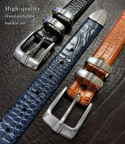 img 1 attached to Brandon Designer Alligator Men's Belts - The Finest Italian Calfskin Accessories