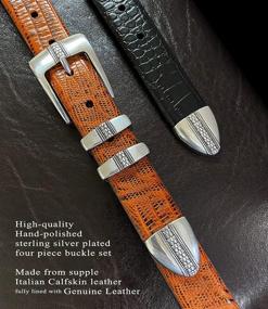 img 2 attached to Brandon Designer Alligator Men's Belts - The Finest Italian Calfskin Accessories