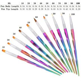 img 1 attached to Набор кистей для маникюра гелем UV из 10 штук - инструменты для дизайна ногтей и рисования с многоцветными ручками