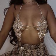 gold rhinestone body chain crystal bikini chains: stylish summer beach jewelry for women and girls logo