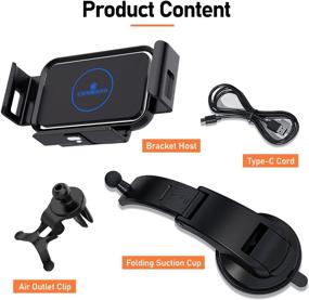 img 2 attached to 🔌 CENMASO 15W Wireless Car Charger Mount: Dashboard/Windshield/Air Outlet, 360 Degree Adjustable, Tesla Smart Induction Coil, Compatible with Galaxy Z Fold 3/Z Fold 2/Galaxy Fold and More-S2