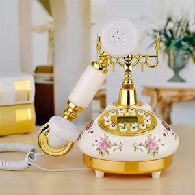 img 3 attached to Royal Vintage Telephone Antique Desk Phone Corded Retro Phone Rotary Antique Dial Handset Corded Desk Home Office Vintage Decorative Telephone (White(Ceramic ABS))