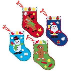 img 4 attached to 🎅 READY 2 LEARN Christmas Crafts: Create Your Own Christmas Stockings - Set of 4 - Complete Craft Kit for Festive Home Decor