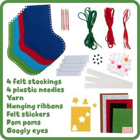 img 3 attached to 🎅 READY 2 LEARN Christmas Crafts: Create Your Own Christmas Stockings - Set of 4 - Complete Craft Kit for Festive Home Decor