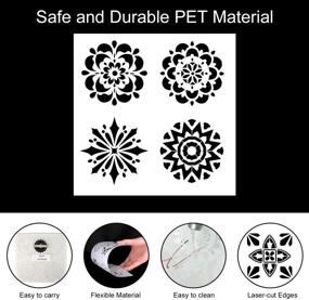 img 1 attached to 🎨 56 Pack Mandala Stencils Dot Painting Templates, Hiseanllo Reusable Mandala Drawing Stencils for DIY Wood Rock Furniture Art Projects - 3.5x3.5 inch