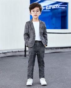 img 3 attached to Plaid Blazer Casual Classic Outfits Boys' Clothing - Clothing Sets