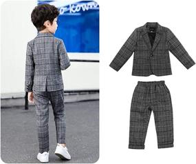 img 1 attached to Plaid Blazer Casual Classic Outfits Boys' Clothing - Clothing Sets