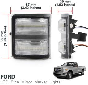 img 2 attached to Enhance Safety & Style with LED Side Mirror Marker Lamp for Ford F250 F350 F450 F550 Super Duty (2008-2016) - Switchback White LED Driving & Parking Light with Amber LED Turn Signal Light - Smoke Lens