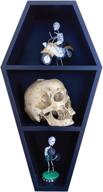 🧛 luna's mystical coffin shelf: spooktacular gothic decor for walls or table tops - witchy & wonderful - 14"x7" black floating wooden shelf logo