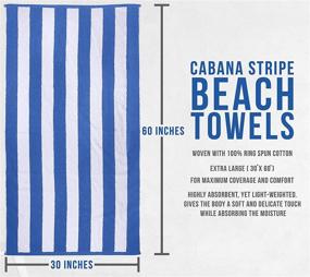 img 3 attached to 🌴 Utopia Towels Cabana Stripe Beach Towel Variety Pack - Large 100% Ring Spun Cotton Pool Towels (30 x 60 Inches) for Soft and Quick Drying (Set of 4) in Blue, Yellow, Green, and Orange Shades