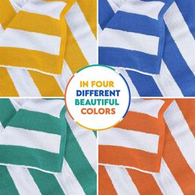 img 2 attached to 🌴 Utopia Towels Cabana Stripe Beach Towel Variety Pack - Large 100% Ring Spun Cotton Pool Towels (30 x 60 Inches) for Soft and Quick Drying (Set of 4) in Blue, Yellow, Green, and Orange Shades