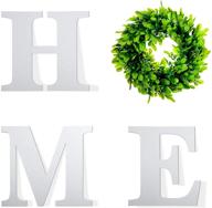 rustic white wooden letters home sign with boxwood wreath - perfect for wall and door decoration логотип