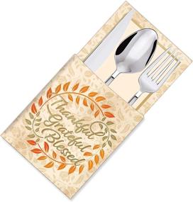 img 2 attached to 🍁 Autumn Harvest Gold Foil Turkey Cutlery Holders - Set of 36 Decorative Utensil Holders for Thanksgiving Dinner Table Décor and Fall Party Favor Supplies