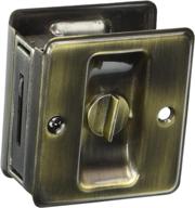 schlage antique brass pocket artisan sliding door lock, 2-1/4 x 1-3/4 inches, privacy логотип