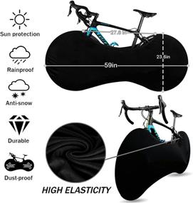 img 2 attached to 🚲 WEISGJA Bike Cover, Mountain Bike Wheel Cover, Indoor/Outdoor Dust-proof Gear for MTB, Washable Elastic Bicycle Tire Package for Mountain & Road Bikes