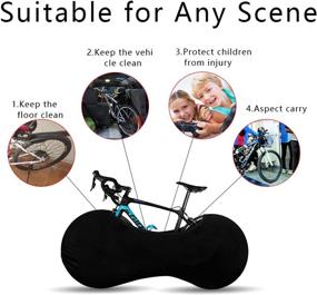 img 3 attached to 🚲 WEISGJA Bike Cover, Mountain Bike Wheel Cover, Indoor/Outdoor Dust-proof Gear for MTB, Washable Elastic Bicycle Tire Package for Mountain & Road Bikes