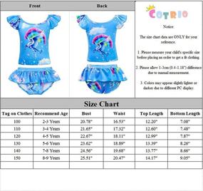 img 2 attached to 🌈 Colorful and Cute: COTRIO Rainbow Unicorn Swimsuit for Girls - Two-Piece Bikini Set and Tankini Bathing Suit for Kids, Perfect Swimwear