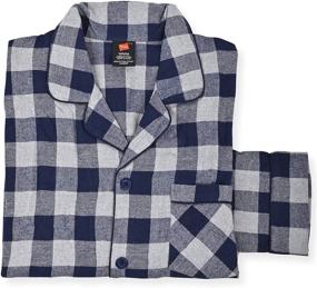 img 3 attached to 👖 Hanes Men's Cotton Flannel Plaid Pajama Set - Comfortable Sleepwear