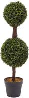 🌿 36-inch pure garden artificial podocarpus with double ball styling - realistic indoor/outdoor faux shrub in sturdy pot - home décor логотип