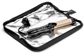 img 1 attached to 6th Sense 2 in 1 Mini Flat Iron Curling Iron: Travel Hair Straightener with Dual Voltage, Nano Titanium Technology, 1 Inch - 374°F Temperature, Includes Insulated Carry Bag (Black)