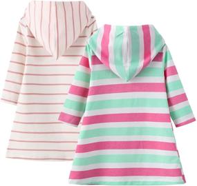 img 4 attached to 👗 Winter Rainbow Hooded Sweatshirt Dresses: Trendy Girls' Clothing