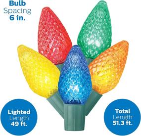 img 2 attached to 🎄 Philips 100 LED Multicolor Faceted C9 Christmas Lights with Storage Spool - UL Listed for Indoor/Outdoor Use - 51.33' Length on Green Wire