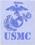 versatile and durable us marine corps logo stencil - ideal for diy projects, 🎨 painting, drawing, and crafts - 3 x 4 inches - reusable 14 mil mylar plastic logo