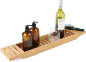 img 1 attached to 🛀 Bamboo Bathtub Caddy: Mind Reader One Bath Caddy Review