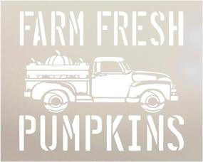 img 4 attached to 🚜 Reusable Mylar Stencil by StudioR12 - Vintage Truck and Farm Fresh Pumpkins Design for Wood Sign Painting - Retro Fall Country Home Decor, Perfect for Porch - Rustic DIY Seasonal Autumn Gift - SELECT SIZE