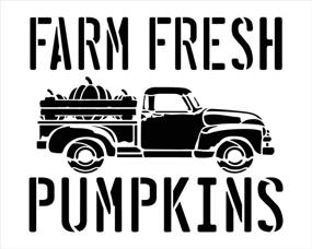 img 3 attached to 🚜 Reusable Mylar Stencil by StudioR12 - Vintage Truck and Farm Fresh Pumpkins Design for Wood Sign Painting - Retro Fall Country Home Decor, Perfect for Porch - Rustic DIY Seasonal Autumn Gift - SELECT SIZE