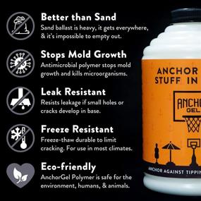 img 1 attached to 🏀 AnchorGel Polymer: Enhanced Sand Bag Alternative for Securing Portable Basketball Hoops, Patio Umbrellas & Other Equipments with Base from Toppling Over; Surpasses Water Alone - (16 Ounces)