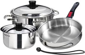 img 4 attached to 🍳 Magma Products 7-кусочный набор индукционных кастрюль из нержавеющей стали для варочной панели - A10-362-IND, Черный