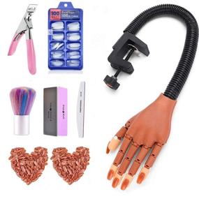 img 4 attached to Nail Practice Hand for Acrylic Nails: Complete Training Kit with Flexible Mannequin Model, 300 PCS Nail Tips, Files, and Clipper for Nail Art Beginners