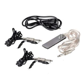 img 2 attached to 🏴 Pirate Face Tattoo Dual Digital Power Supply with Foot Pedal and Clip Cords - Black Color, Pack of 1 (5 Count) - Buy Now!
