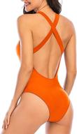 upopby athletic swimsuit: crisscross racerback women's clothing for swimwear & cover ups logo