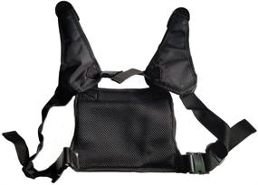 img 1 attached to Lewong Universal Hands Free Chest Harness Bag Holster For Two Way Radio (Rescue Essentials) (Leather Black)