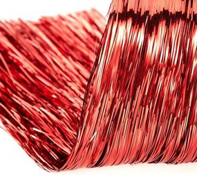 img 4 attached to Red 2500 Strands Tinsel Garland Decorations - Tinsel Foil 🎄 Fringe Icicles for Christmas, Home Holiday Decor, Birthday & Graduation Supplies