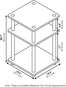 img 3 attached to 🪑 Furinno Turn-N-Tube Round End Side Sofa Table/Nightstand, Espresso/Grey - Easy Assembly & Multipurpose