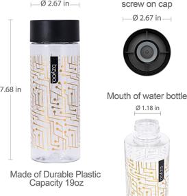 img 3 attached to 🥤 Bzyoo 19oz BPA-Free Dishwasher Safe Reusable Sports Cups Drinking Durable Plastic Tumblers Water Bottle with Leak Proof Design for Outdoor Activity, Hiking, Camping, Cycling, and Wellness (Circuit Gold)