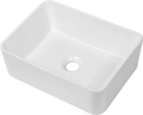 img 1 attached to 🚽 Logmey Rectangle Bathroom Sink - 16"x12" White Vessel Sink Above Counter Ceramic Vanity Art Basin