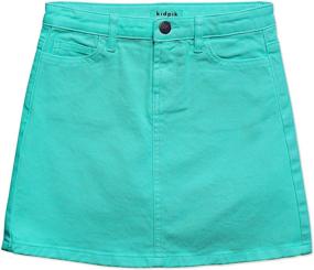 img 4 attached to KIDPIK Colored Denim Skirt Mojito Girls' Clothing for Skirts & Skorts