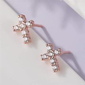 img 2 attached to 💎 Sparkling Sterling Silver Zirconia Earrings for Girls - YANYUNZHUBAO Jewelry