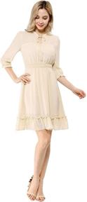 img 2 attached to Allegra Womens Ruffle Smocked Chiffon Women's Clothing