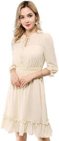 img 4 attached to Allegra Womens Ruffle Smocked Chiffon Women's Clothing