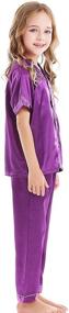 img 1 attached to Horcute Kids Satin 2-Piece Pajama Sleepwear Set: Short-Top and Long-Pants Combo